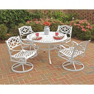 Home Styles Biscayne Outdoor Dining Set, 48in Table   Swivel Chairs
