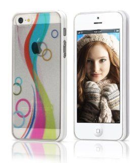 Clear Multi Dimension Colorful Case For Apple iPhone 5 (Color Waves 1)   Retail Packaging Cell Phones & Accessories