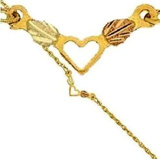 Stamper Black Hills Gold 10K Women's Ankle Bracelet with Heart. Leaf Adnornments. AB501 Anklets Jewelry