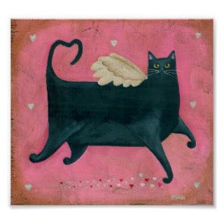 Black Cat Valentine Poster