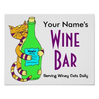Customize with your name Wine Bar Poster
