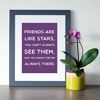 friends quote print by hope and love