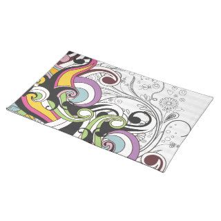 Cool Colorful Fashion Vector Swirls Placemats