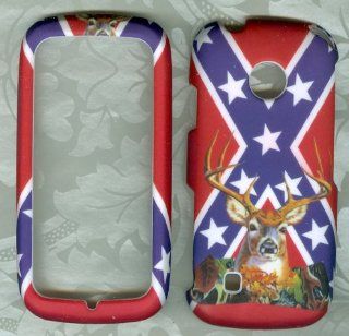 Rebel Flag Buck Deer Faceplate Hard Case Protector for Tracfone Straight Talk Lg 505c Lg505c Cell Phones & Accessories