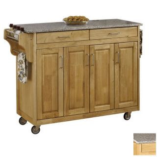 Home Styles 48.75 in L x 17.75 in W x 34.75 in H Natural Kitchen Island with Casters