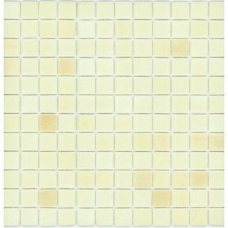 Elida Ceramica Recycled Vanilla Ice Cream Glass Mosaic Square Indoor/Outdoor Wall Tile (Common 12 in x 12 in; Actual 12.5 in x 12.5 in)