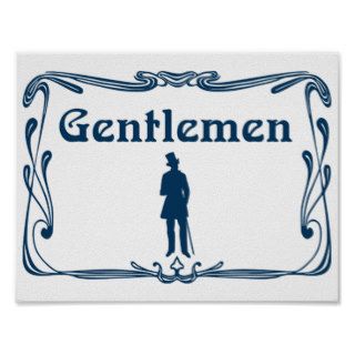 Fancy Gentlemen Restroom Sign Print