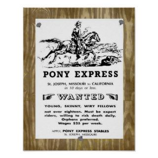 Wild West Pony Express Riders Poster Print