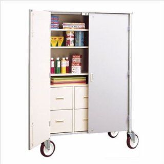 Fleetwood 15.507x Organizer Mobile Storage Cabinet Color/Trim Mahogany/Black, Model 4 Shelves/3 Drawers 