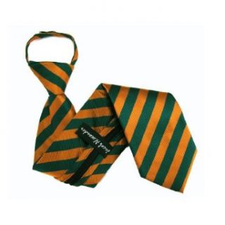 ZIP S ADF 508   Orange   Green   College Stripe Zipper Tie at  Mens Clothing store Neckties