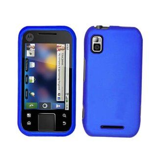 Motorola MB508 Flipside Hard Plastic Snap on Cover Blue Rubberized AT&T Cell Phones & Accessories