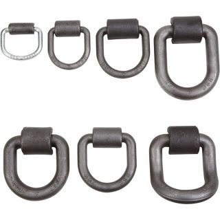 Buyers Heavy-Duty Forged D-Ring – 1in. Dia., 55° angle w/ Weld-On Bracket  Rope Rings