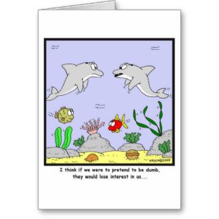 Dolphin playing dumb greeting cards