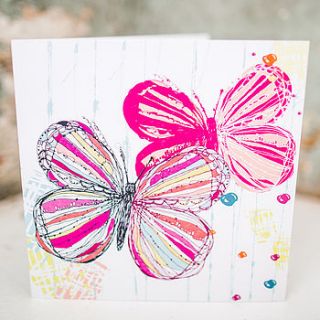 textured butterflies card by rachael taylor