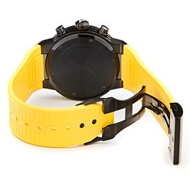Salvatore Ferragamo F55LCQ68Y09 SR05  Watches,Mens F 80 Chronograph Yellow Sapphire Black Dial Yellow Rubber, Chronograph Salvatore Ferragamo Quartz Watches