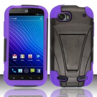For ZTE Warp Sequent / Warp 2 N861 (Boost) PC+SC HYBRID Cover w/ Kickstand   Purple HYB Cell Phones & Accessories