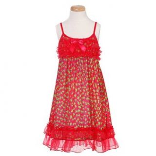 Laura Dare Little Girls Red Animal Print Nightgown 6X Clothing