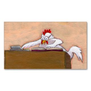 Tax Day Accountant chicken numbers fun cpa art Business Card Templates