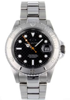 Seapro 2AP1A1113  Watches,Mens Black Dial Silver Stainless Steel, Casual Seapro Automatic Watches