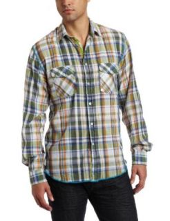 Arnold Zimberg Men's Woven Shirt with Mother of Pearl Button at  Mens Clothing store