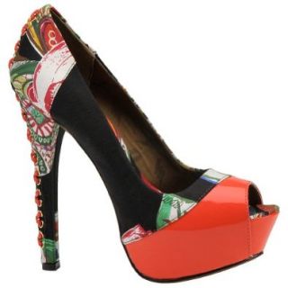 Betsey Johnson Women's Vollume Pump   11 M   Red Multi Shoes