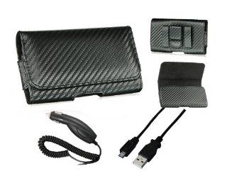 ZTE AVAIL Case Premium Pouch, Car Charger, USB Data Sync Cable Protection and Power Package Set Cell Phones & Accessories