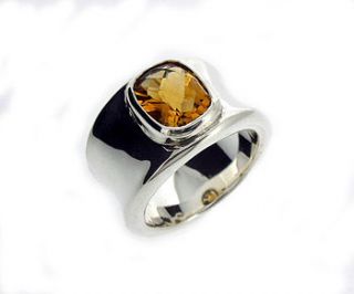 molten silver and citrine ring by will bishop jewellery design