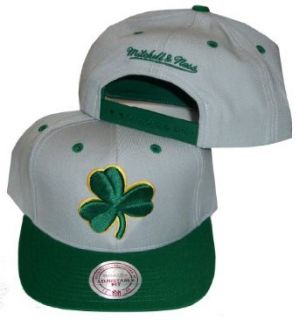 Boston Celtics Two Tone White / Green Snapback Adjustable Plastic Snap Strap Back Hat / Cap Clothing
