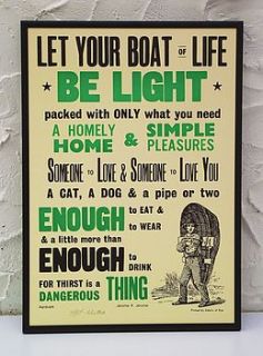boat of life letterpress print by colloco homeware and gifts