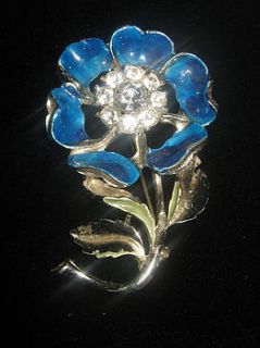 vintage 1950's hand painted flower brooch by maison ami