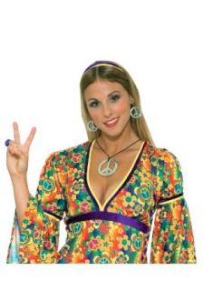 Peace Sign Earrings and Necklace Set Adult Sized Costumes Jewelry