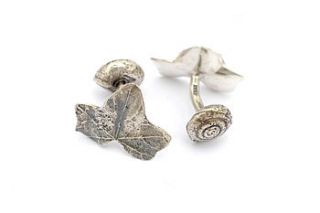 ivy and snail cufflinks by love from england