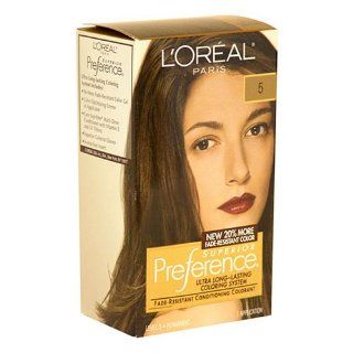 L'Oreal Preference Haircolor, Medium Brown 5 1 ea  Chemical Hair Dyes  Beauty
