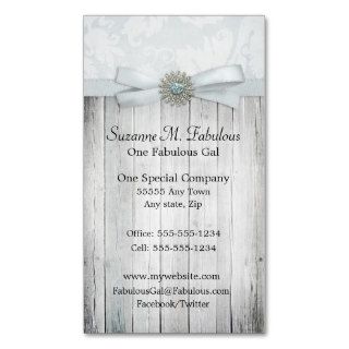Rustic Chic Soft Blue Ribbon Sparkle Business Cards