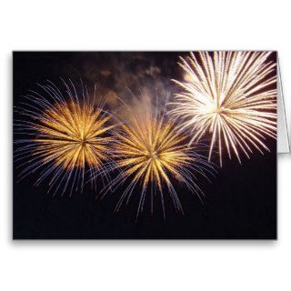 Golden Fireworks Greeting Card