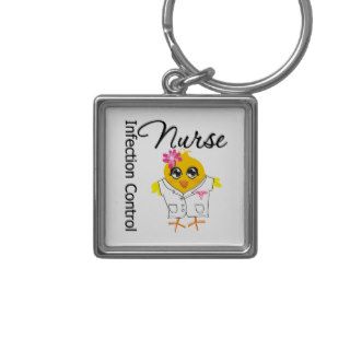 Infection Control Nurse Chick v2 Keychains