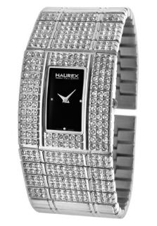 Haurex XS368DN1  Watches,Womens Honey Black Dial Silver Tone Stainless Steel, Casual Haurex Quartz Watches