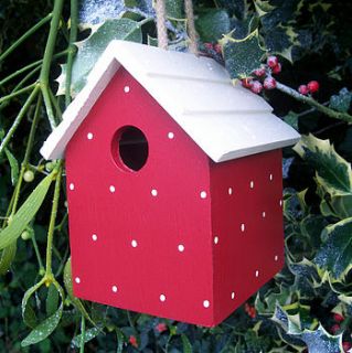 handmade bird house by the painted broom company