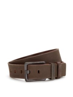 Square Buckle Leather Belt by Calvin Klein