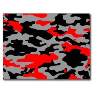 RED, BLACK & GRAY CAMO POST CARD