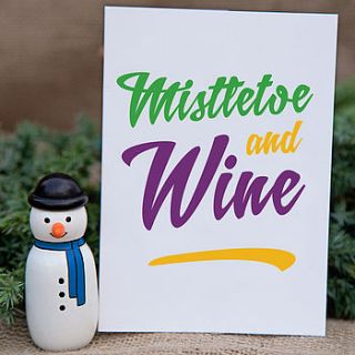 'mistletoe and wine' greeting card by claire close