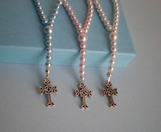 pocket rosary christening keepsake by lullaby blue