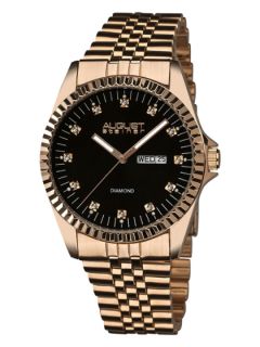 Mens Rose Gold & Diamond Watch by August Steiner