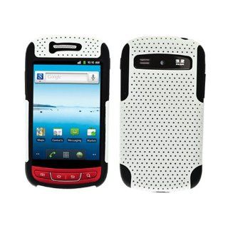 Cell Phone Snap on Cover Fits Samsung R720 Admire Hybrid Case Black TPU White NT MetroPCS Cell Phones & Accessories
