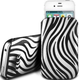 N4U Online White Zebra Premium Pu Leather Pull Flip Tab Case Cover Pouch For Acer Cloudmobile Cell Phones & Accessories