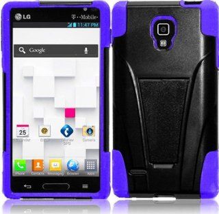 LG Optimus L9 P769 MS769 ( Metro PCS , T Mobile ) Phone Case Accessory Sensational Purple Dual Protection Impact Hybrid Cover with Free Gift Aplus Pouch Cell Phones & Accessories