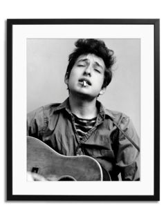 Bob Dylan Portrait With Acoustic Guitar & Cigarette by Sonic Editions