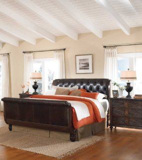 Kincaid Furniture Moonlight Bay Antiqua Leather Sleigh Bedroom Set  