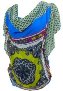 One World Women's Layered Flutter Sleeve Top Large Multi