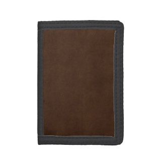 Vintage Espresso Dark Brown Parchment Paper Blank Tri fold Wallet